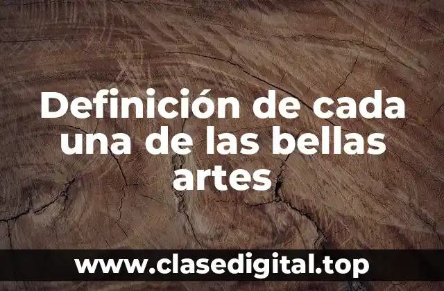 Definición técnica de cada una de las bellas artes