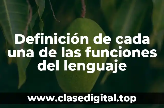 Definición de cada una de las funciones del lenguaje