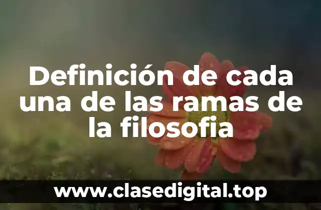 Definición de cada una de las ramas de la filosofia