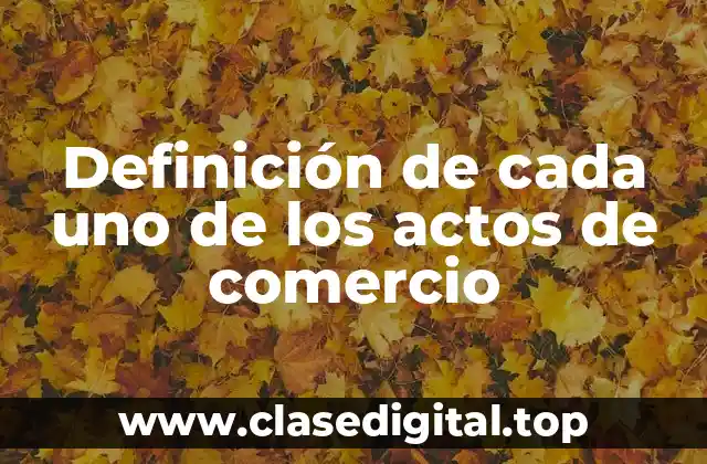 Definición de cada uno de los actos de comercio