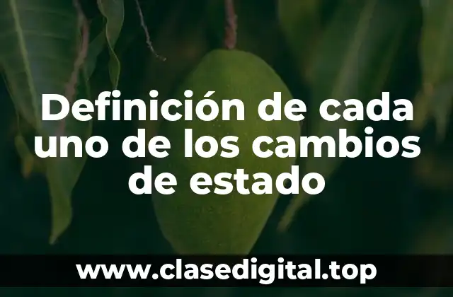 Definición de cada uno de los cambios de estado