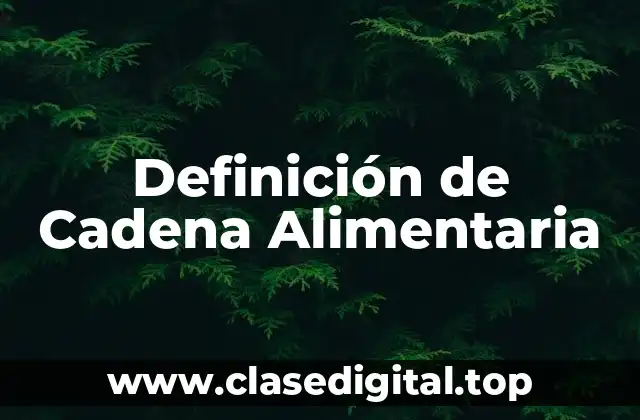 Definición Técnica de Cadena Alimentaria