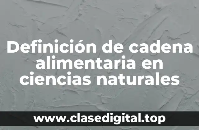 Definición de cadena alimentaria en ciencias naturales