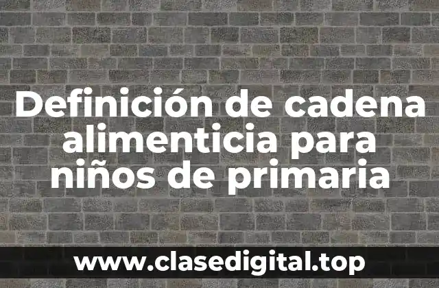 Definición de cadena alimenticia para niños de primaria
