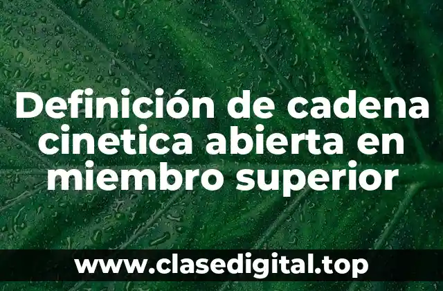 Definición de cadena cinetica abierta en miembro superior