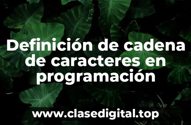 Definición de cadena de caracteres en programación