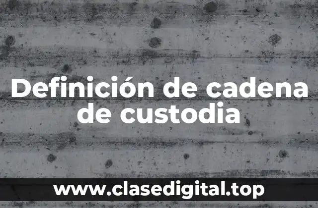 Definición de cadena de custodia