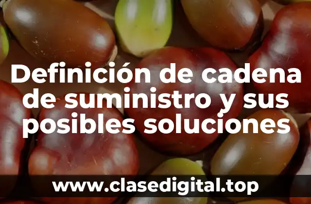 Definición de cadena de suministro y sus posibles soluciones
