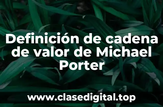 Definición de cadena de valor de Michael Porter