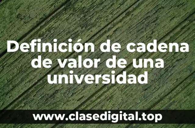 Definición de cadena de valor de una universidad