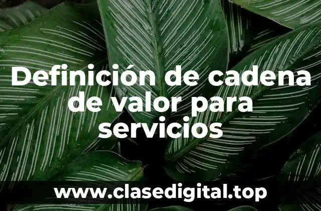 Definición de cadena de valor para servicios