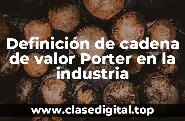 Definición de cadena de valor Porter en la industria