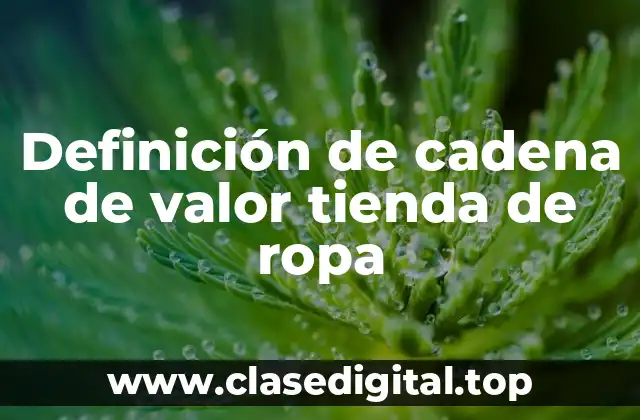 Definición de cadena de valor tienda de ropa