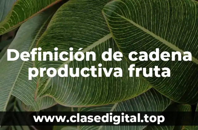 Ejemplos de cadena productiva fruta