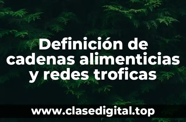 Definición de cadenas alimenticias y redes troficas
