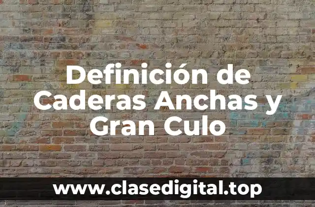 Definición Técnica de Caderas Anchas y Gran Culo