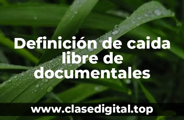 Definición de caida libre de documentales