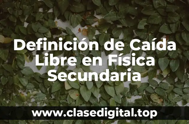 Definición de Caída Libre en Física Secundaria