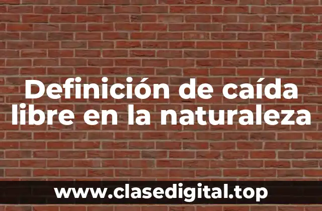 Definición de caída libre en la naturaleza