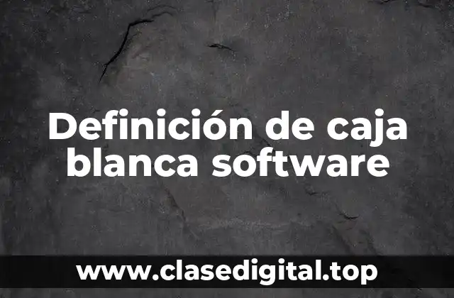 Ejemplos de caja blanca software