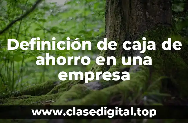 Definición de caja de ahorro en una empresa