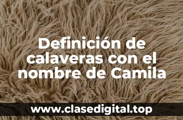 Definición de calaveras con el nombre de Camila