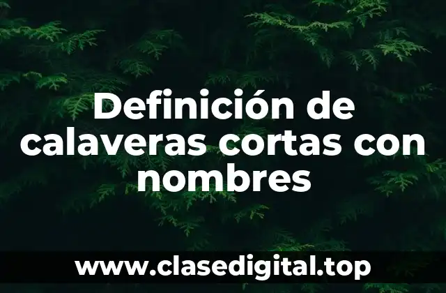 Definición de calaveras cortas con nombres