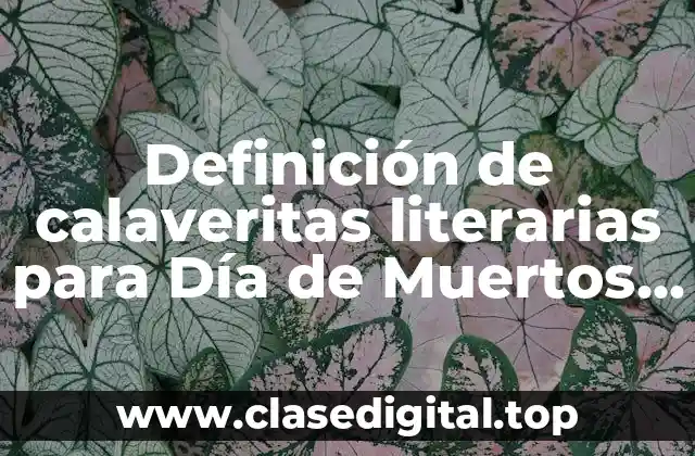 Definición de calaveritas literarias para Día de Muertos para niños