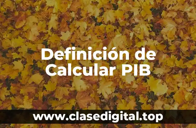 Definición de Calcular PIB