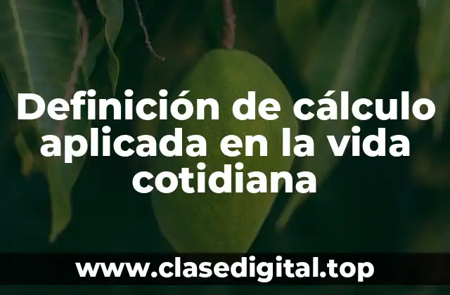 Ejemplos de cálculo aplicada en la vida cotidiana