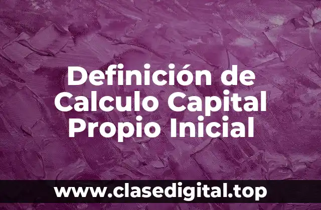 Definición de Calculo Capital Propio Inicial
