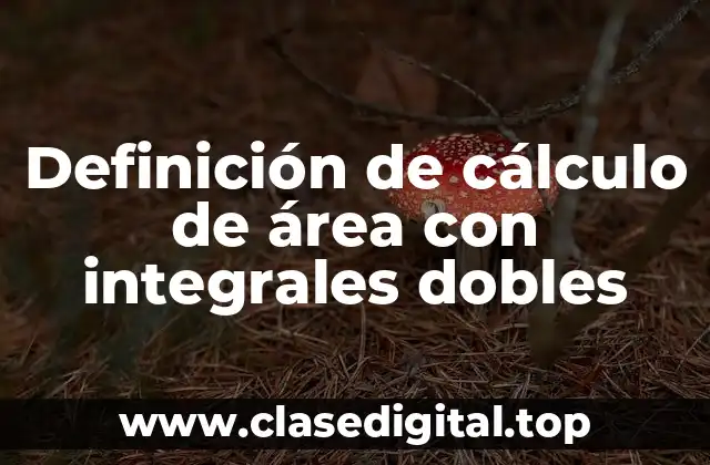 Definición de cálculo de área con integrales dobles
