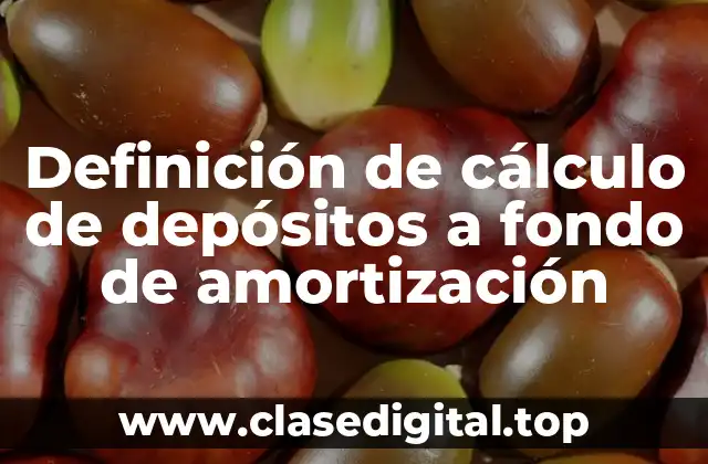 Definición de cálculo de depósitos a fondo de amortización