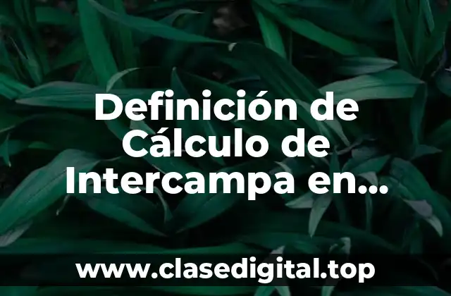Definición de Cálculo de Intercampa en Cálculo