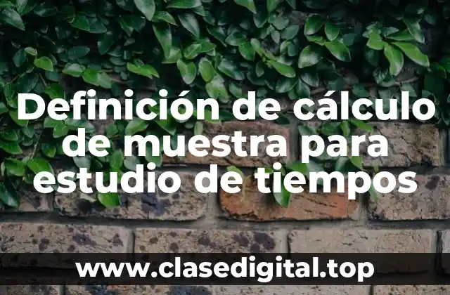 Definición de cálculo de muestra para estudio de tiempos