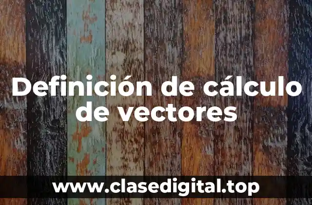 Definición de cálculo de vectores