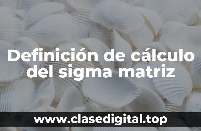 Ejemplos de cálculo del sigma matriz