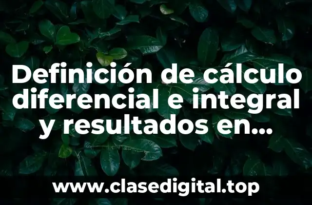 Definición de cálculo diferencial e integral y resultados en Excel
