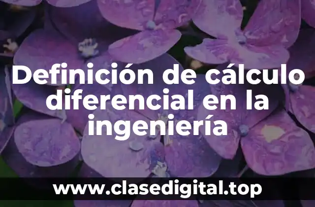 Definición de cálculo diferencial en la ingeniería