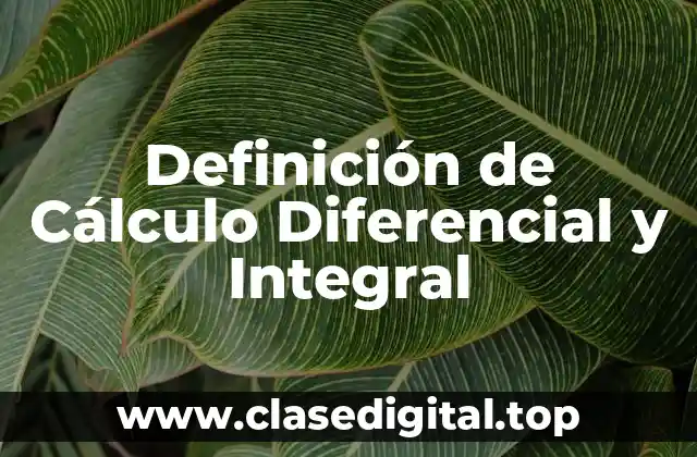 Definición de Cálculo Diferencial y Integral