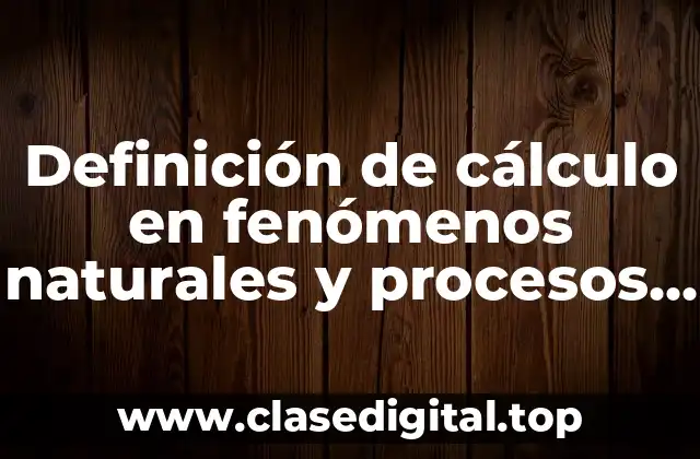 Definición de cálculo en fenómenos naturales y procesos sociales