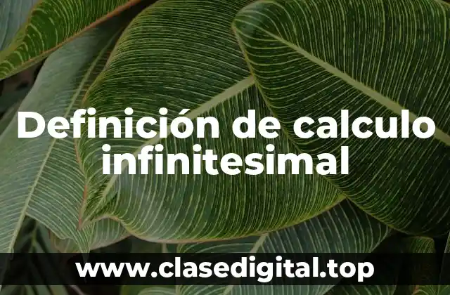 Definición técnica de cálculo infinitesimal
