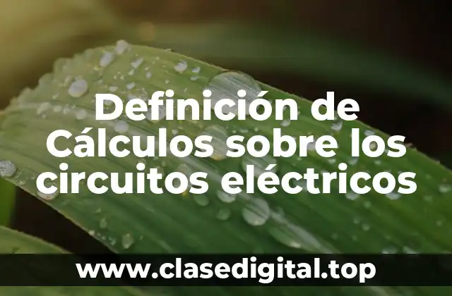 Definición de Cálculos sobre los circuitos eléctricos
