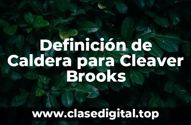 Definición de Caldera para Cleaver Brooks