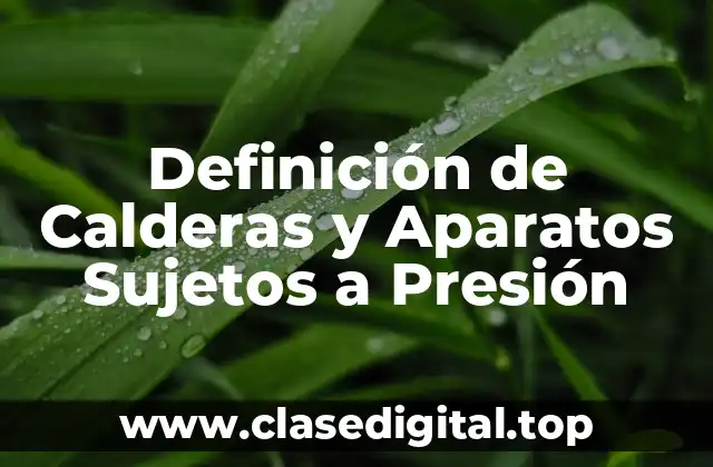 Definición Técnica de Calderas y Aparatos Sujetos a Presión