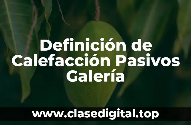 Definición de Calefacción Pasivos Galería