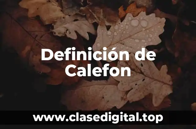 Definición de Calefon