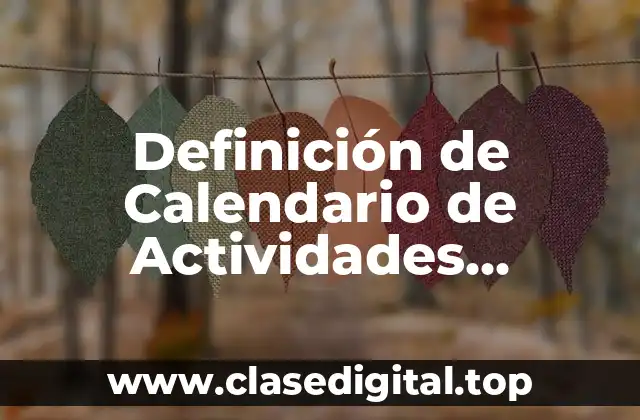 Definición de Calendario de Actividades Doctorado Administración