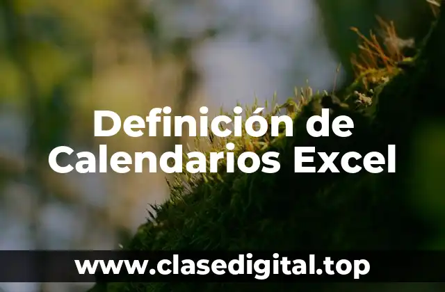 Definición de Calendarios Excel