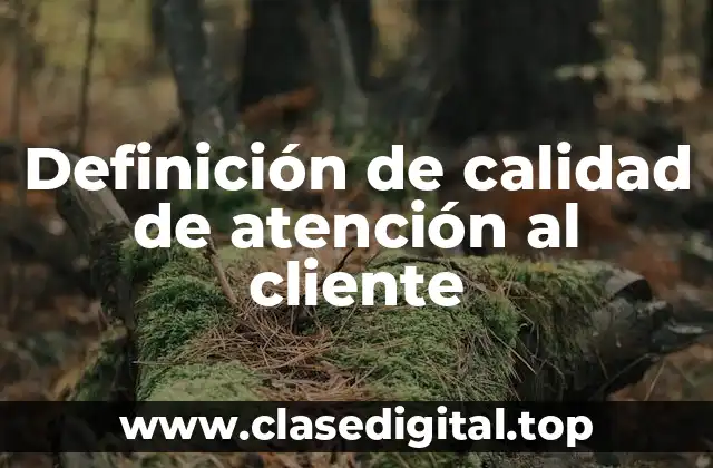 Definición de calidad de atención al cliente